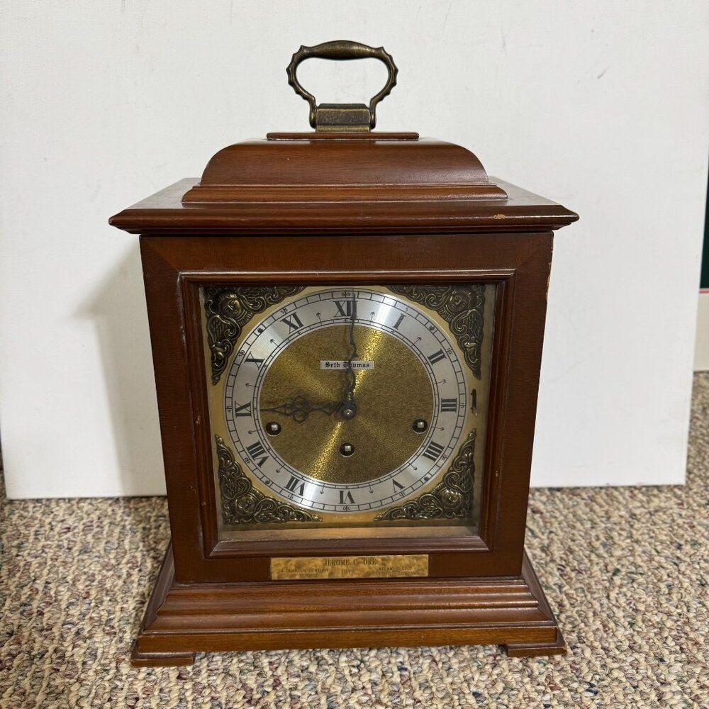 Vintage 1978 Jerome C. Ore Seth Thomas  Clock  Brass Movement & Roman Numerals